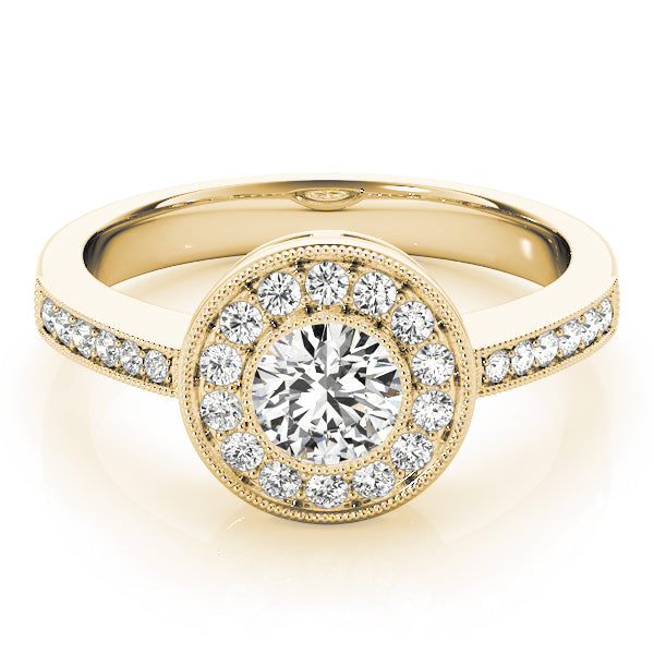 Round Halo Diamond Engagement Ring · 0.75 ct tw