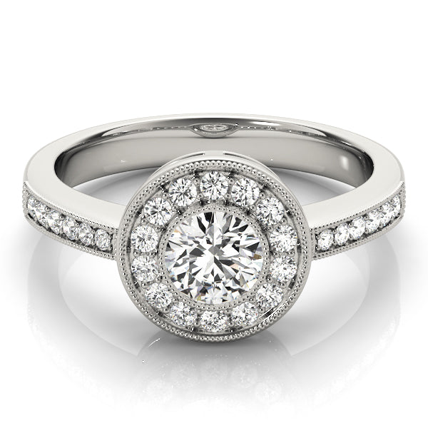 Round Halo Diamond Engagement Ring · 0.75 ct tw