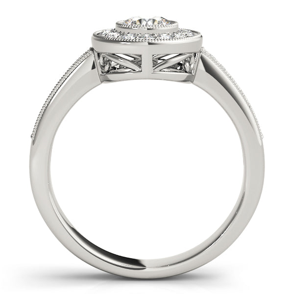 Round Halo Diamond Engagement Ring · 0.75 ct tw
