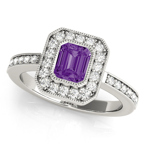 Emerald Halo Diamond Fashion Ring · 0.28 ct tw