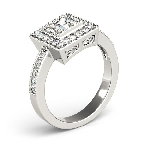 Square Halo & Cushion Diamond Fashion Ring · 1.06 ct tw