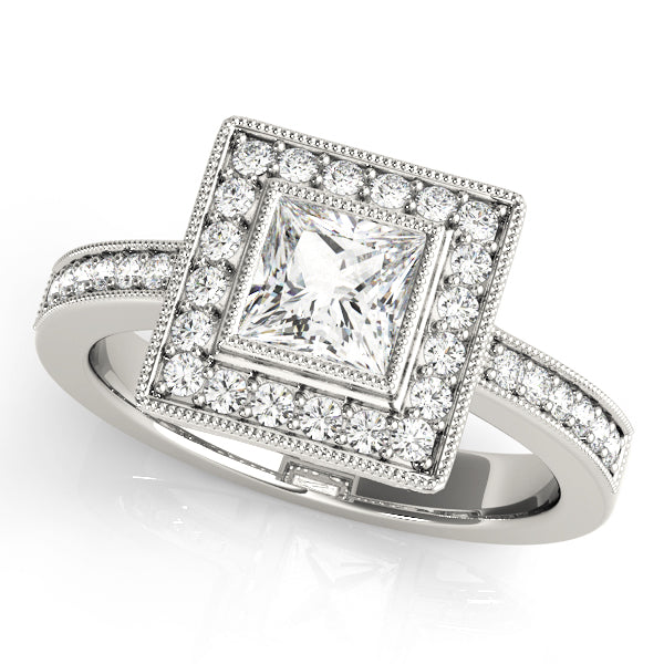 Square Halo & Cushion Diamond Fashion Ring · 1.06 ct tw