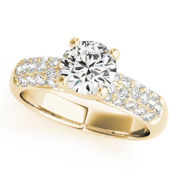 Round Pave Diamond Engagement Ring · 1.45 ct tw