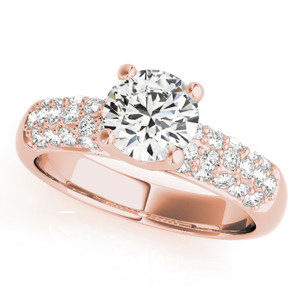 Round Pave Diamond Engagement Ring · 2.05 ct tw