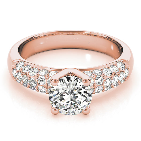 Round Pave Diamond Engagement Ring · 0.99 ct tw