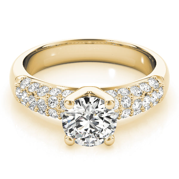 Round Pave Diamond Engagement Ring · 1.05 ct tw