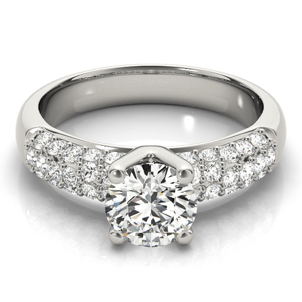 Round Pave Diamond Engagement Ring · 2.05 ct tw