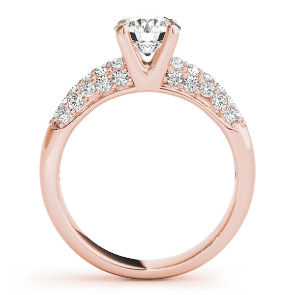 Round Pave Diamond Engagement Ring · 1.45 ct tw