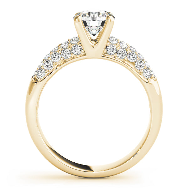 Round Pave Diamond Engagement Ring · 1.05 ct tw