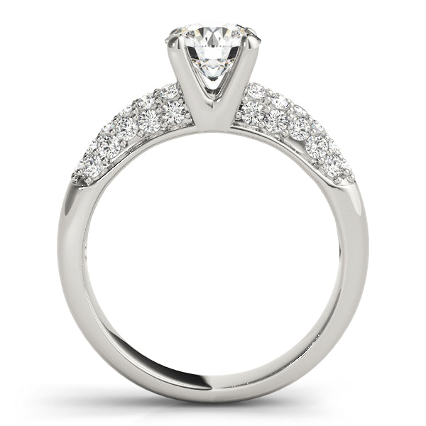 Round Pave Diamond Engagement Ring · 0.99 ct tw
