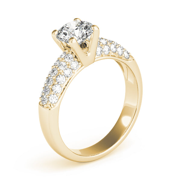 Round Pave Diamond Engagement Ring · 1.45 ct tw