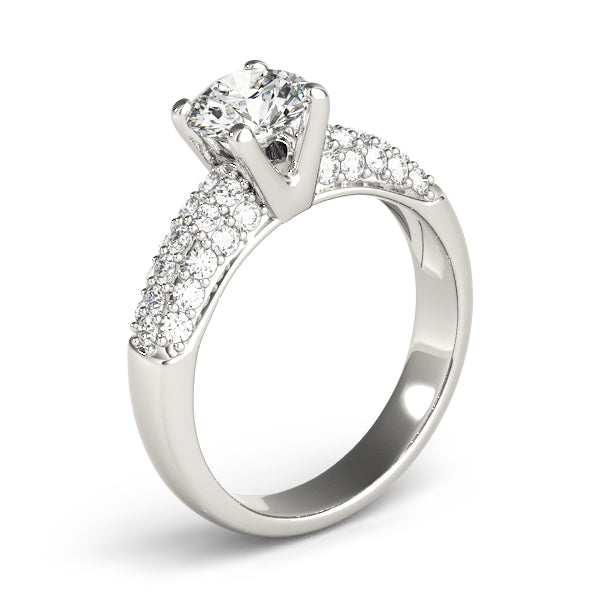 Round Pave Diamond Engagement Ring · 1.45 ct tw