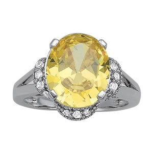 Oval Gemstone Fashion Ring · 0.14 ct tw