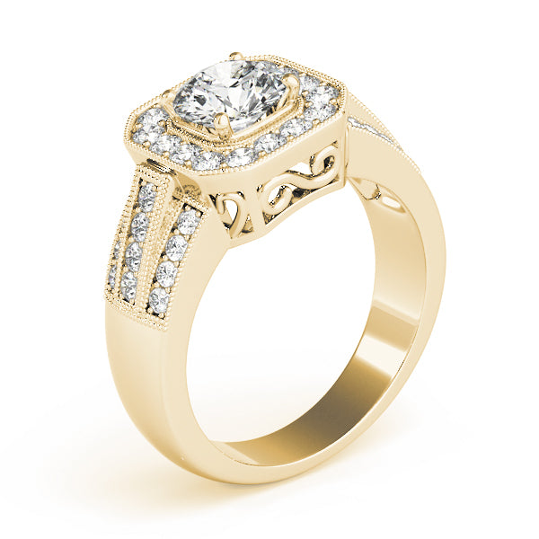Round Halo Diamond Engagement Ring · 1.35 ct tw