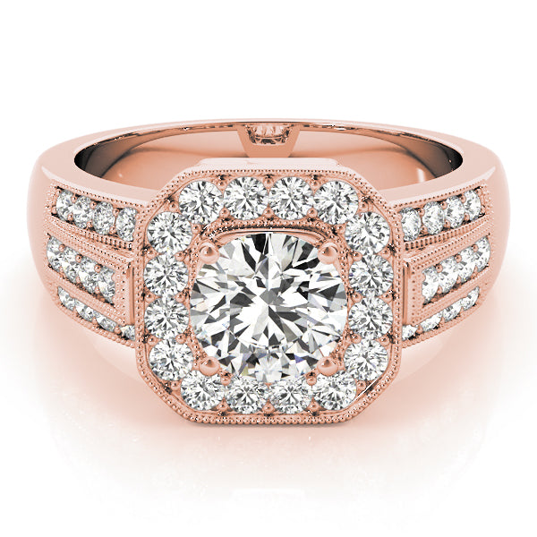 Round Halo Diamond Engagement Ring · 1.35 ct tw