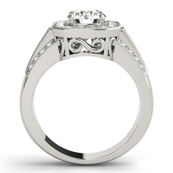 Round Halo Diamond Engagement Ring · 1.35 ct tw
