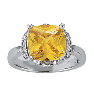 Cushion Princess Gemstone Fashion Ring · 0.16 ct tw