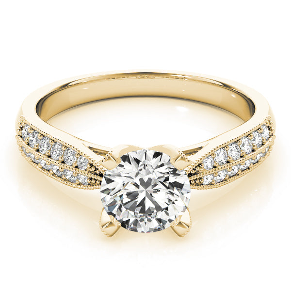Round Pave Diamond Engagement Ring · 1.18 ct tw