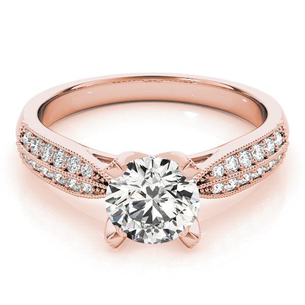 Round Pave Diamond Engagement Ring · 1.18 ct tw
