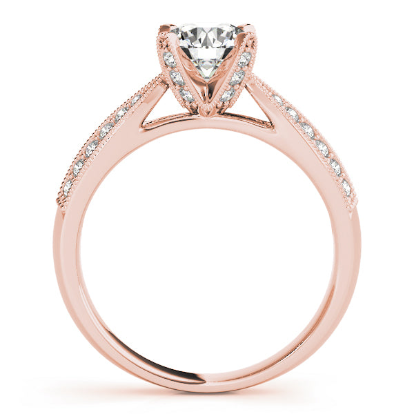 Round Pave Diamond Engagement Ring · 1.18 ct tw