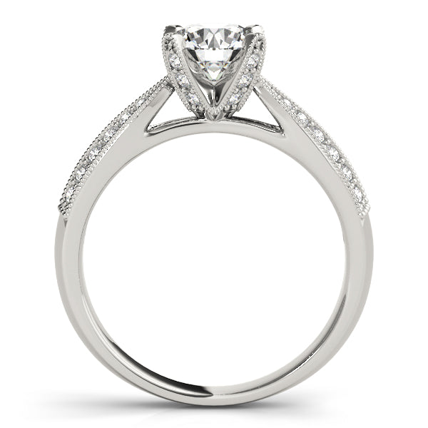 Round Pave Diamond Engagement Ring · 1.18 ct tw