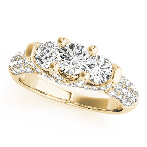 Round Three-Stone Diamond Engagement Ring · 0.89 ct tw