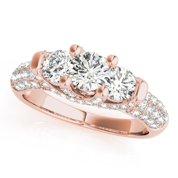 Round Three-Stone Diamond Engagement Ring · 0.89 ct tw