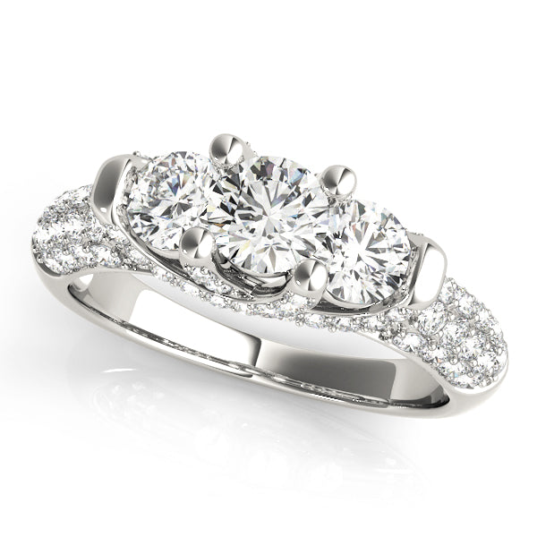 Round Three-Stone Diamond Engagement Ring · 0.89 ct tw