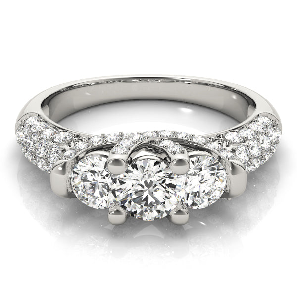 Round Three-Stone Diamond Engagement Ring · 3.00 ct tw