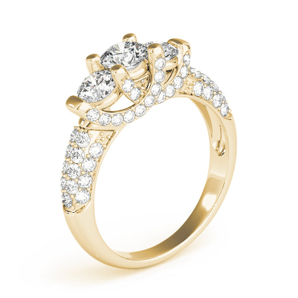 Round Three-Stone Diamond Engagement Ring · 0.89 ct tw