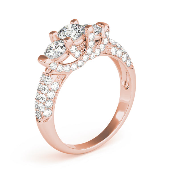 Round Three-Stone Diamond Engagement Ring · 0.89 ct tw