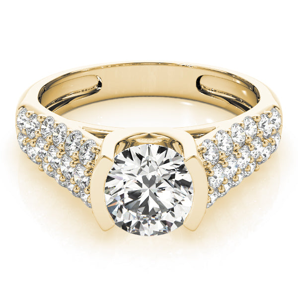 Round Pave Diamond Engagement Ring · 1.89 ct tw