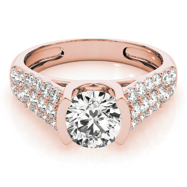 Round Pave Diamond Engagement Ring · 1.89 ct tw