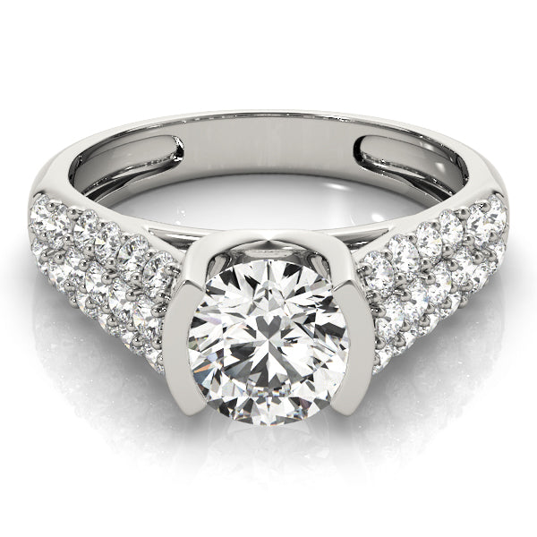 Round Pave Diamond Engagement Ring · 1.89 ct tw