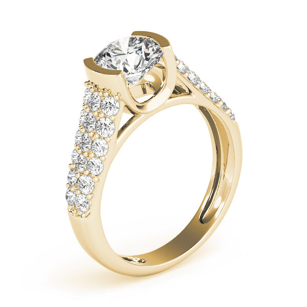 Round Pave Diamond Engagement Ring · 1.89 ct tw