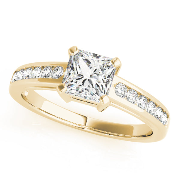 Square Single Row Channel Set Diamond Engagement Ring · 0.99 ct tw