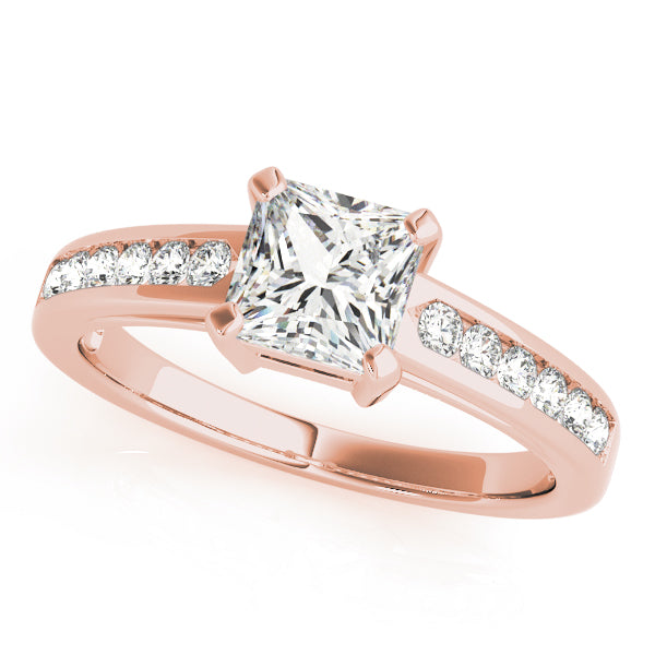Square Single Row Channel Set Diamond Engagement Ring · 0.99 ct tw