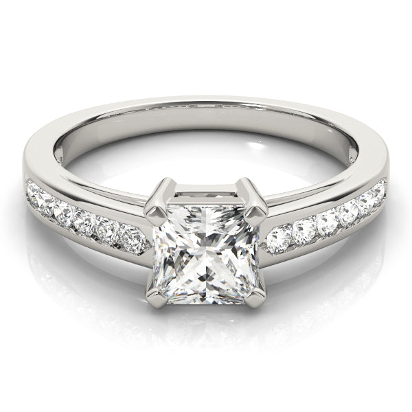 Square Single Row Channel Set Diamond Engagement Ring · 0.99 ct tw