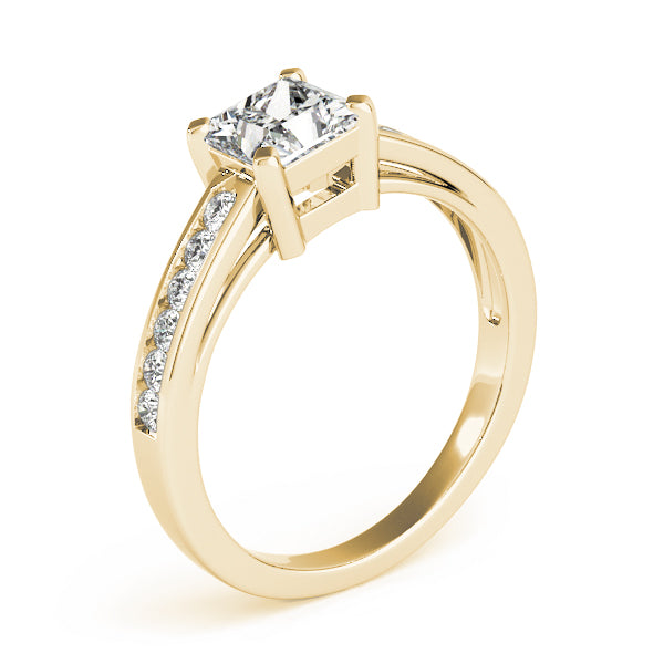 Square Single Row Channel Set Diamond Engagement Ring · 0.99 ct tw