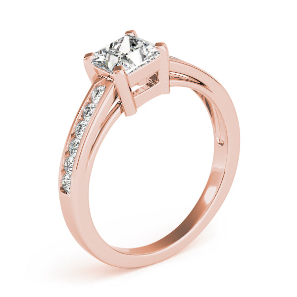 Square Single Row Channel Set Diamond Engagement Ring · 0.99 ct tw