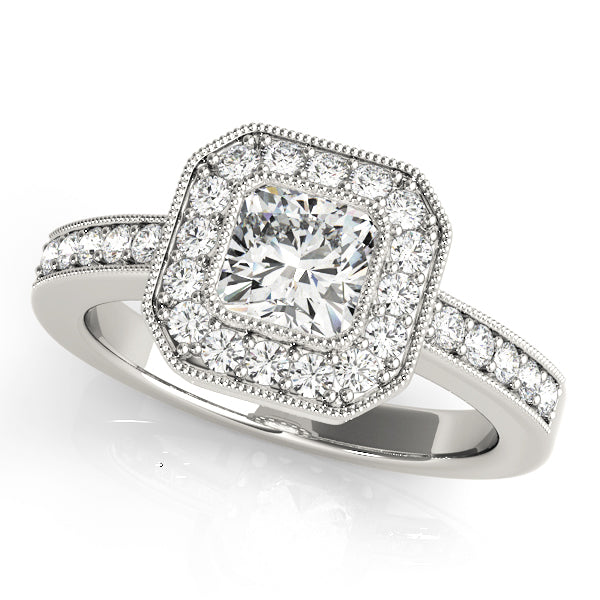 Cushion Halo Square Diamond Fashion Ring · 0.26 ct tw