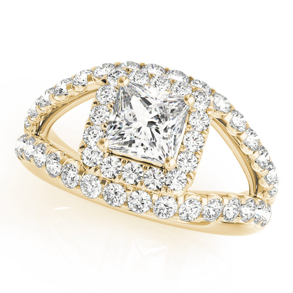 Square Halo & Cushion Diamond Engagement Ring · 0.68 ct tw