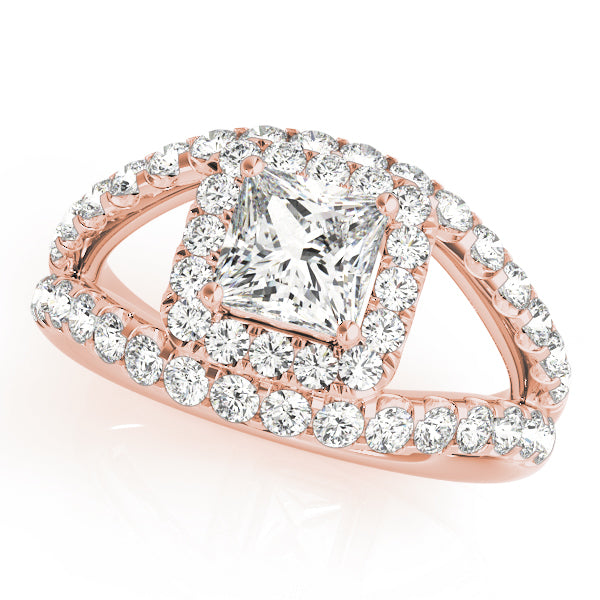 Square Halo & Cushion Diamond Engagement Ring · 0.68 ct tw