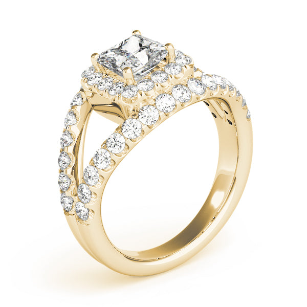 Square Halo & Cushion Diamond Engagement Ring · 0.68 ct tw