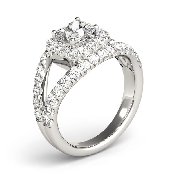 Square Halo & Cushion Diamond Engagement Ring · 0.68 ct tw