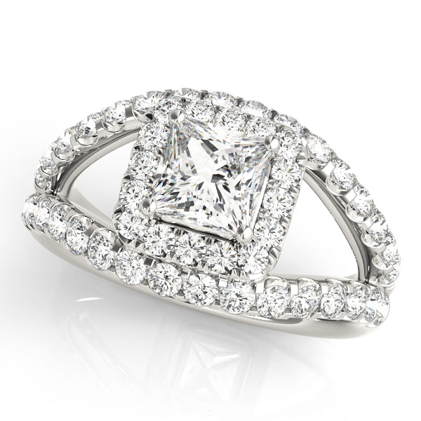 Square Halo & Cushion Diamond Engagement Ring · 0.68 ct tw