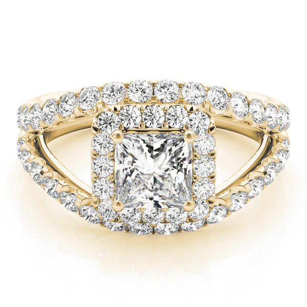 Square Halo & Cushion Diamond Engagement Ring · 0.68 ct tw