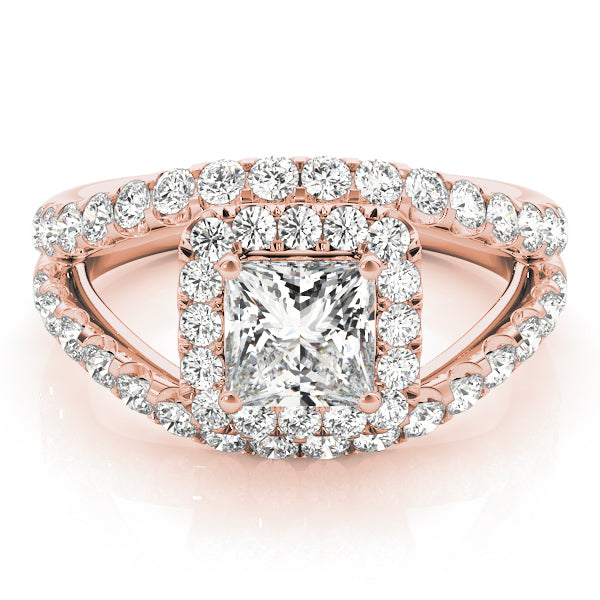 Square Halo & Cushion Diamond Engagement Ring · 0.68 ct tw