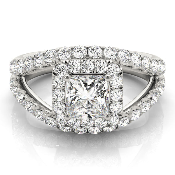 Square Halo & Cushion Diamond Engagement Ring · 0.68 ct tw