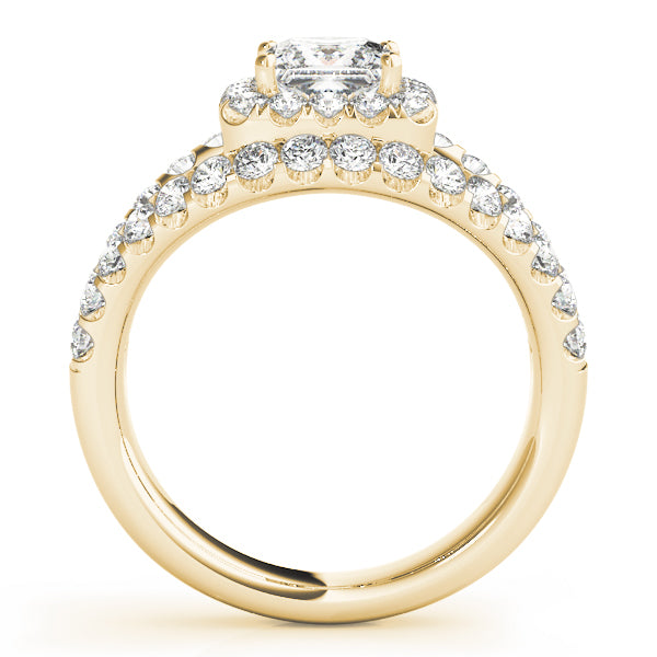 Square Halo & Cushion Diamond Engagement Ring · 0.68 ct tw